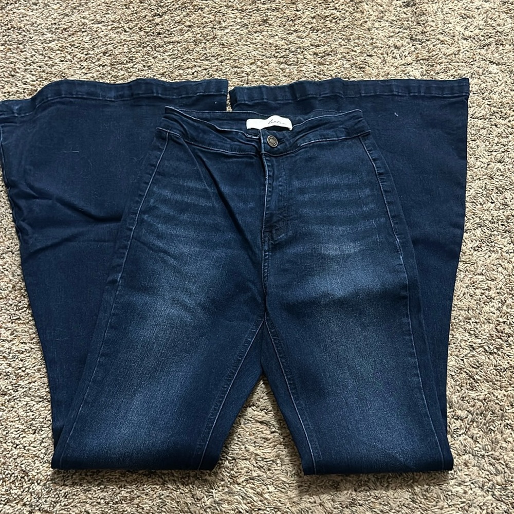 kancan dark wash bell bottoms